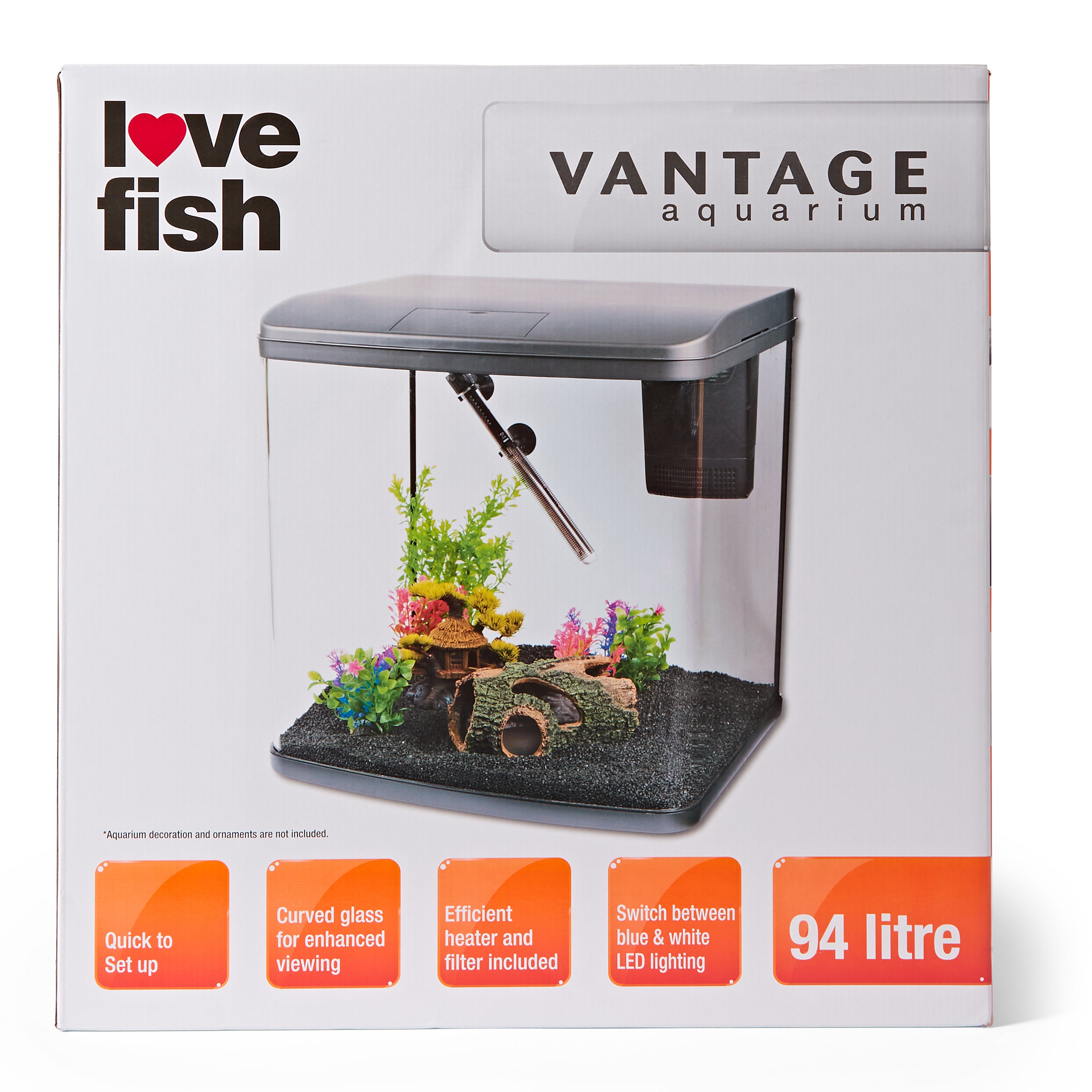 Love Fish Vantage Aquarium 94L | Complete LED Tropical Fish Tank Kit