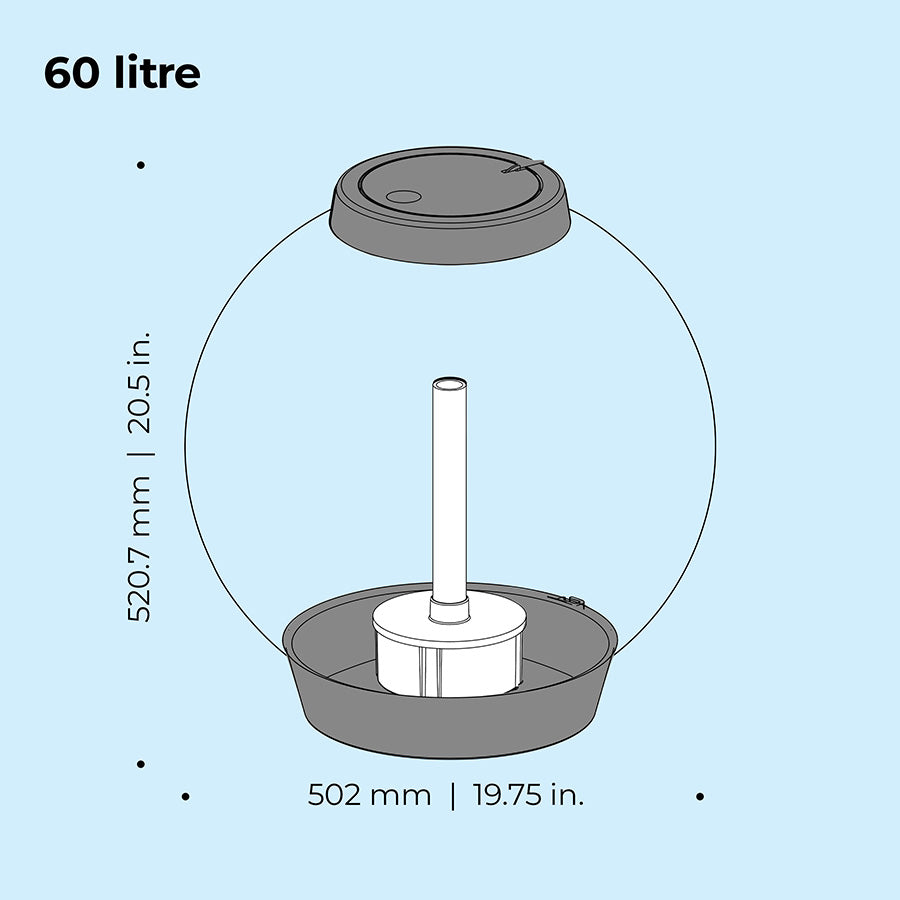 biOrb Classic LED Aquarium Starter Kit Silver 60L | Modern Fish Tank