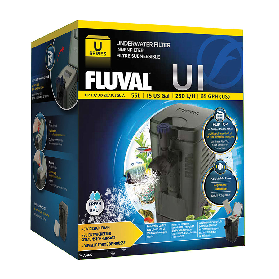 Fluval U Underwater Aquarium Filter | 3-Stage Internal Filter for Freshwater & Marine Aquariums