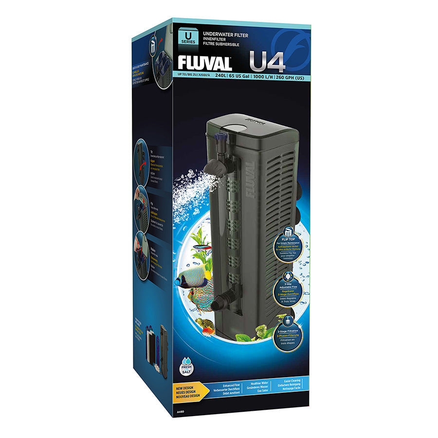 Fluval U Underwater Aquarium Filter | 3-Stage Internal Filter for Freshwater & Marine Aquariums