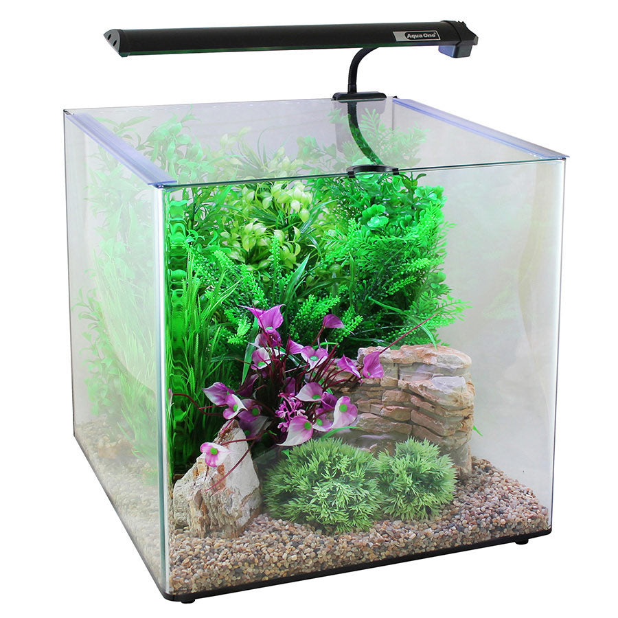 Aqua One Aqua Aspire Glass Aquarium 55L | LED Cube Fish Tank with Filter & Heater