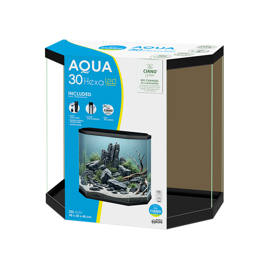 Ciano Aqua 30 Aquarium Black 25L | Complete LED Fish Tank Kit