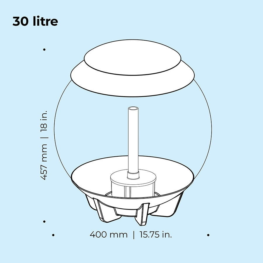 biOrb Halo LED Aquarium White 7,9 GAL (30L)| Premium Acrylic 360° Fish Tank with LED Lighting