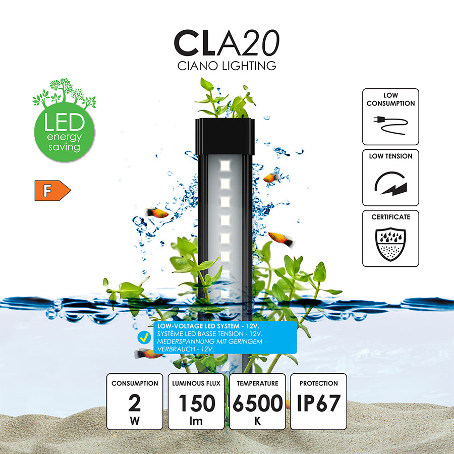 Ciano Aqua 30 Aquarium White 25L | Complete LED Freshwater Fish Tank Kit