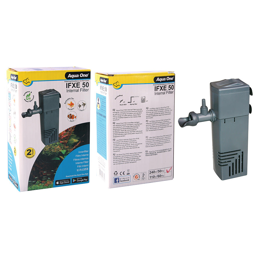 Aqua One AquaLume Aquarium Set | LED Glass Fish Tank with Internal Filter